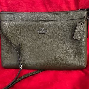 Coach Journal Crossbody in Olive Pebble leather